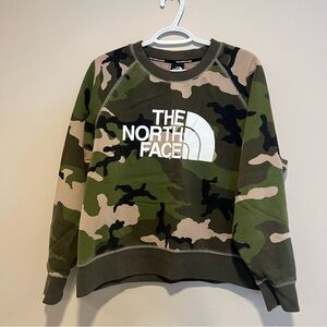 Women’s The North Face Green Camo Crewneck Sweatshirt